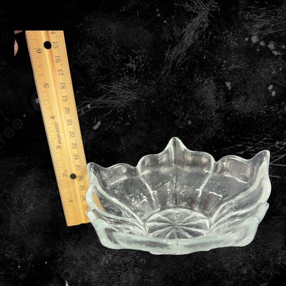 Mid Century Viking Glass Epic Stockholm 5 Spiked Clear Glass Lotus Bowl Vintage - Picture 4 of 11